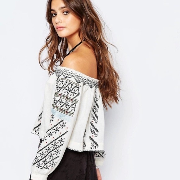 Free People All I Need Embroidered Crop Top - Picture 2 of 7